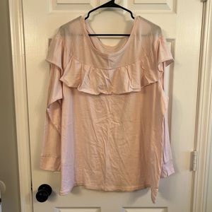 Lane Bryant long sleeved tee with ruffle detail